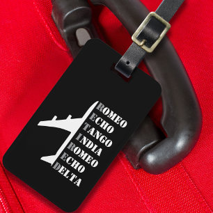 Airplane Retired Nato Phonetic Alphabet Aviation Luggage Tag