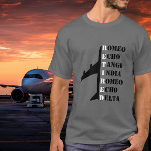 Airplane Retired Nato Phonetic Alphabet Aviation T-Shirt