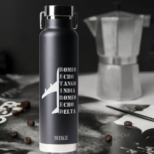 Airplane Retired Nato Phonetic Alphabet Aviation Water Bottle