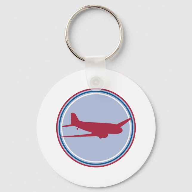 airplane silhouette key ring (Front)