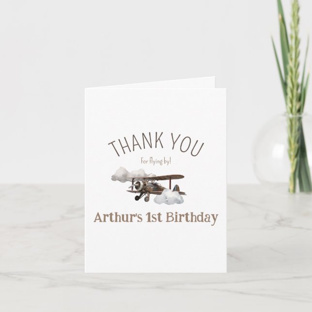 Airplane  thank you card (Front)