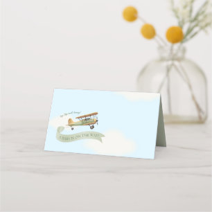 Airplane Vintage Baby Shower Place Card