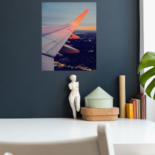 Airplane window Sunrise horizon Aviation  Poster