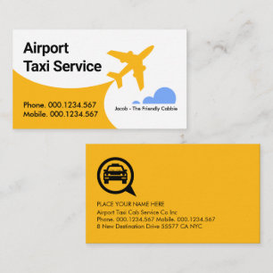 Airport Aeroplane Taxi Blue Sky Business Card