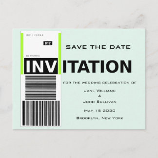 Airport Baggage Claim Theme Wedding Save The Date Announcement Postcard