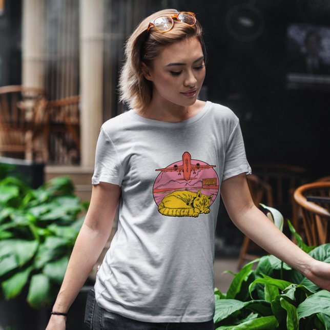 Airport Cat Sleeping Plane   T-Shirt (Creator Uploaded)