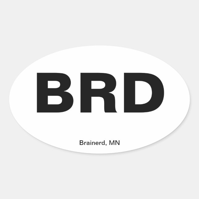 Airport Code - Brainerd, Minnesota Oval Sticker (Front)