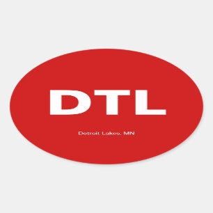 Airport Code - Detroit Lakes, Minnesota Oval Sticker