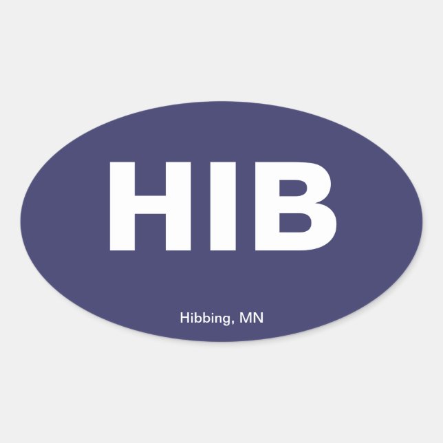 Airport Code - Hibbing, Minnesota Oval Sticker (Front)
