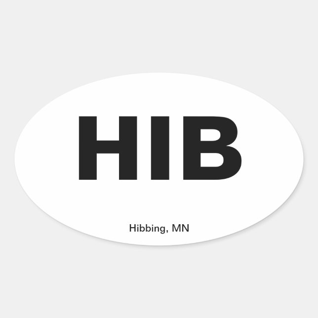 Airport Code - Hibbing, Minnesota Oval Sticker (Front)