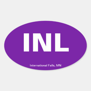 Airport Code - International Falls, Minnesota Oval Sticker