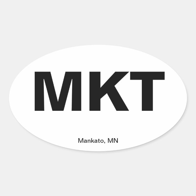 Airport Code - Mankato, Minnesota Oval Sticker (Front)