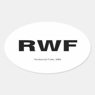 Airport Code - Redwood Falls, Minnesota Oval Sticker