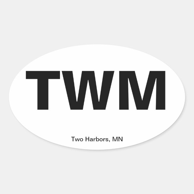 Airport Code - Two Harbours, Minnesota Oval Sticker (Front)