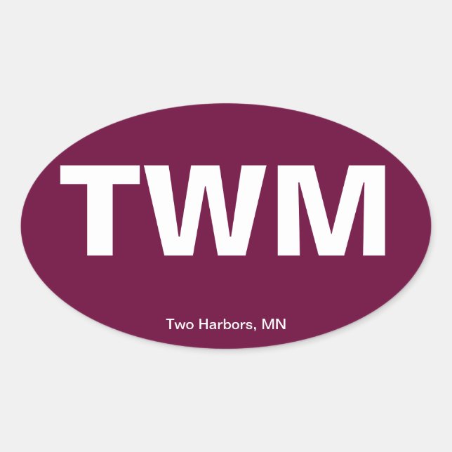 Airport Code - Two Harbours, Minnesota Oval Sticker (Front)