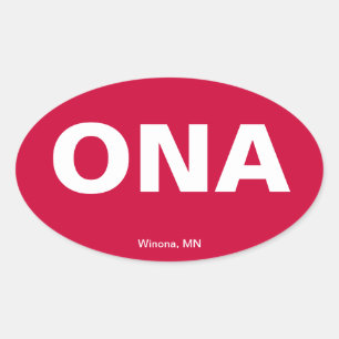 Airport Code - Winona Minnesota Oval Sticker