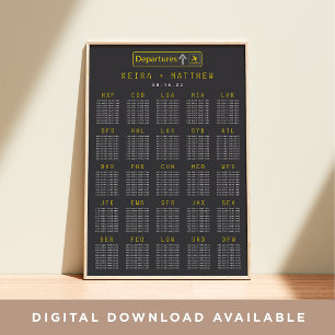 Airport Departure Board XL Wedding Seating Chart