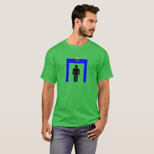 airport metal detector security alarm stick man sy T-Shirt