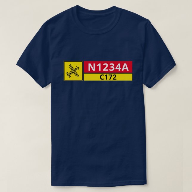Airport Runway Sign Aircraft Number T-Shirt (Design Front)