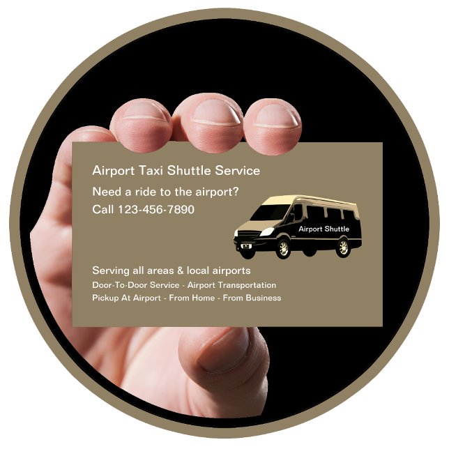 Airport Shuttle Taxi Tranport Business Card (Creator Uploaded)