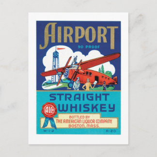 Airport Straight Whiskey Postcard