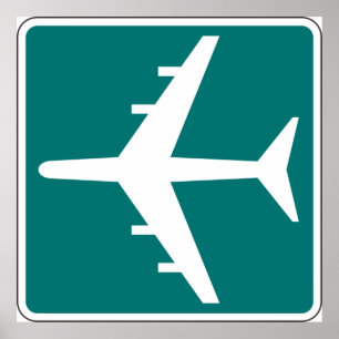 Airport Symbol Sign Aeroplane Travel Icon Poster