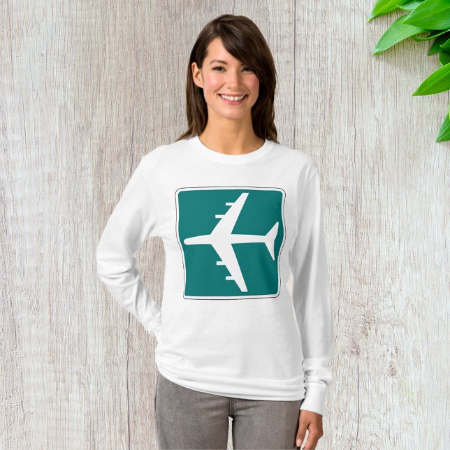 Airport Symbol Sign Aeroplane Travel Icon  T-Shirt (Creator Uploaded)
