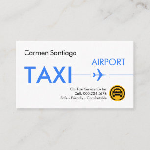 Airport Taxi Airplane Runway Business Card