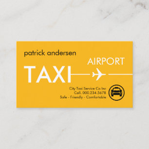 Airport Taxi Service Airplane Runway Business Card