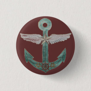 Airship Anchor 3 Cm Round Badge