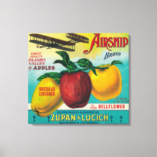 Airship Apple Crate LabelWatsonville, CA Canvas Print
