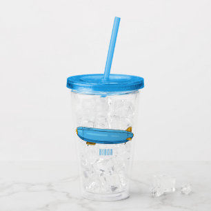 Airship cartoon illustration acrylic tumbler
