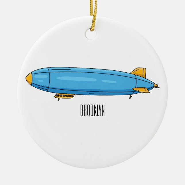 Airship cartoon illustration  ceramic tree decoration (Front)
