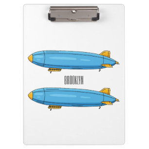 Airship cartoon illustration clipboard