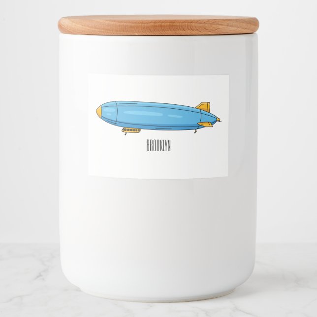 Airship cartoon illustration food label (Front)