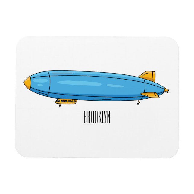 Airship cartoon illustration  magnet (Horizontal)