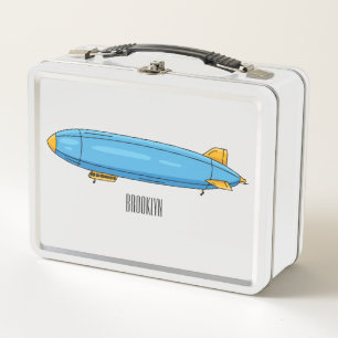 Airship cartoon illustration metal lunch box