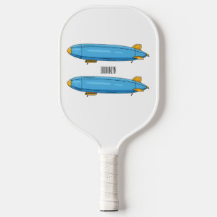 Airship cartoon illustration pickleball paddle