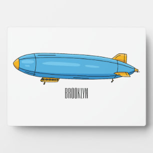 Airship cartoon illustration plaque