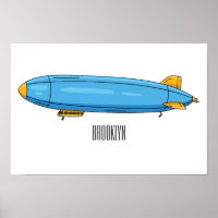 Airship cartoon illustration