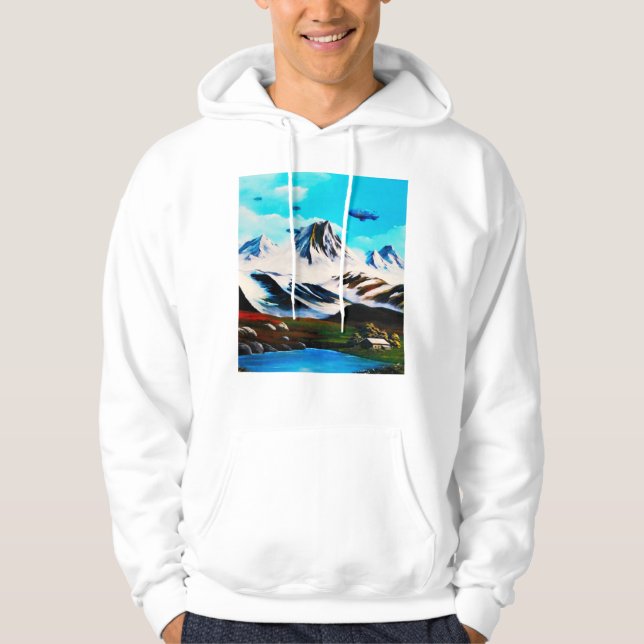 Airship disappearing into the clouds hoodie (Front)