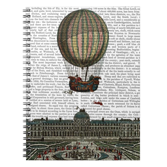 Airship Over City Spiral Notebook (Front)