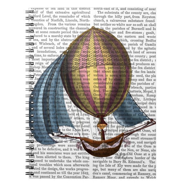 AirShip with Blue Sails Spiral Notebook (Front)