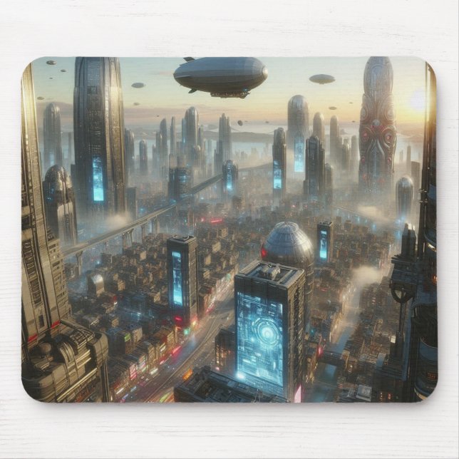 Airships Above the Megacity Mouse Pad (Front)