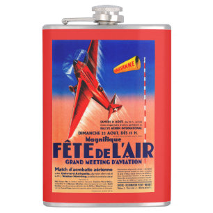 Airshow Featuring Haryse Hilsz Promotional Poste Hip Flask