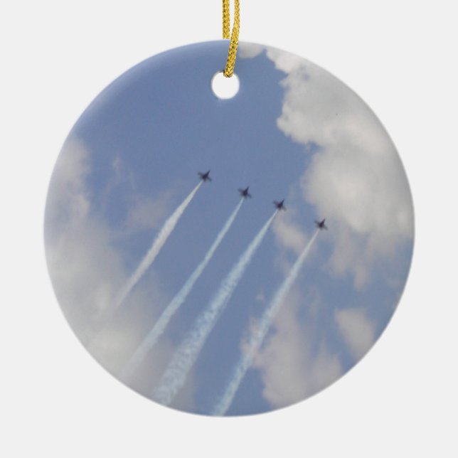 Airshow Military Jet Formation Ceramic Tree Decoration (Front)
