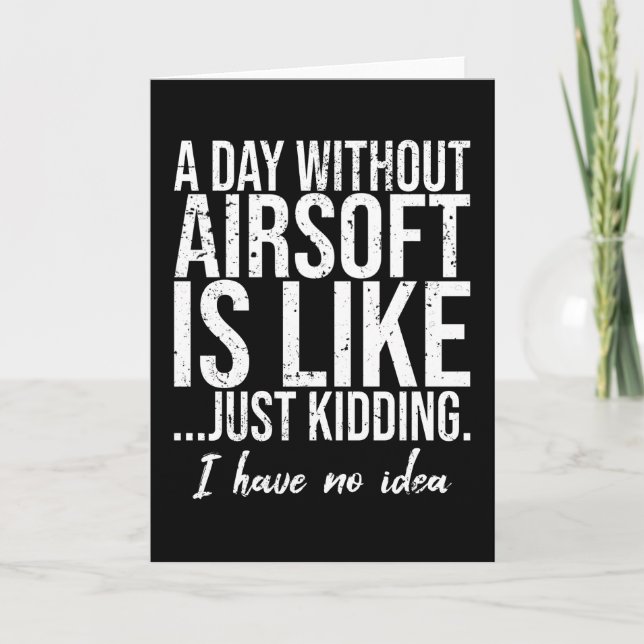 Airsoft funny sports gift idea card (Front)