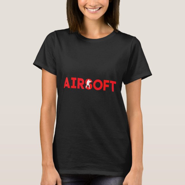 Airsoft Hobby With Shadow Inside T-Shirt (Front)