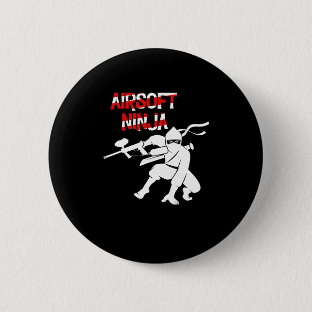 Airsoft Ninja Paintball Player Paintball Marker Gi 6 Cm Round Badge (Front)