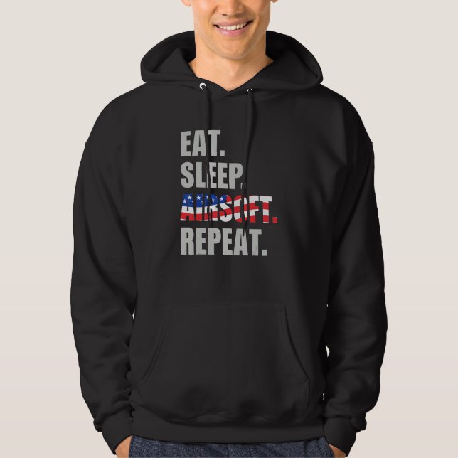 Airsoft Shooting  Sports Enthusiast Basic Gun Aim  Hoodie (Front)